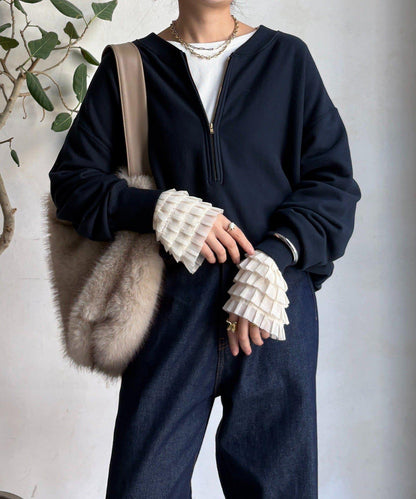 袖部荷葉邊上衣