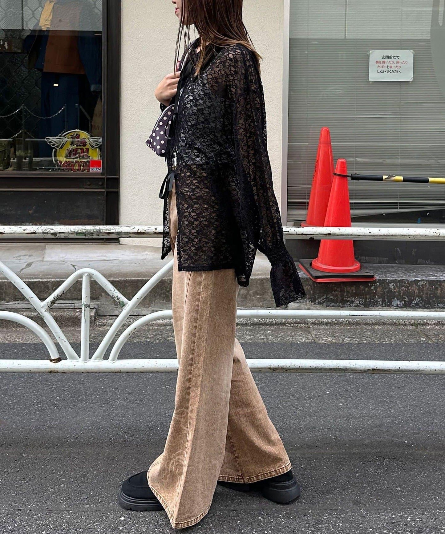 帶領蕾絲蝴蝶結開衫