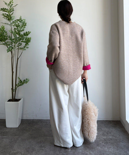 雙面針織短款大衣