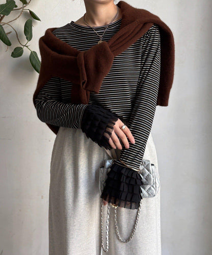 袖部荷葉邊上衣