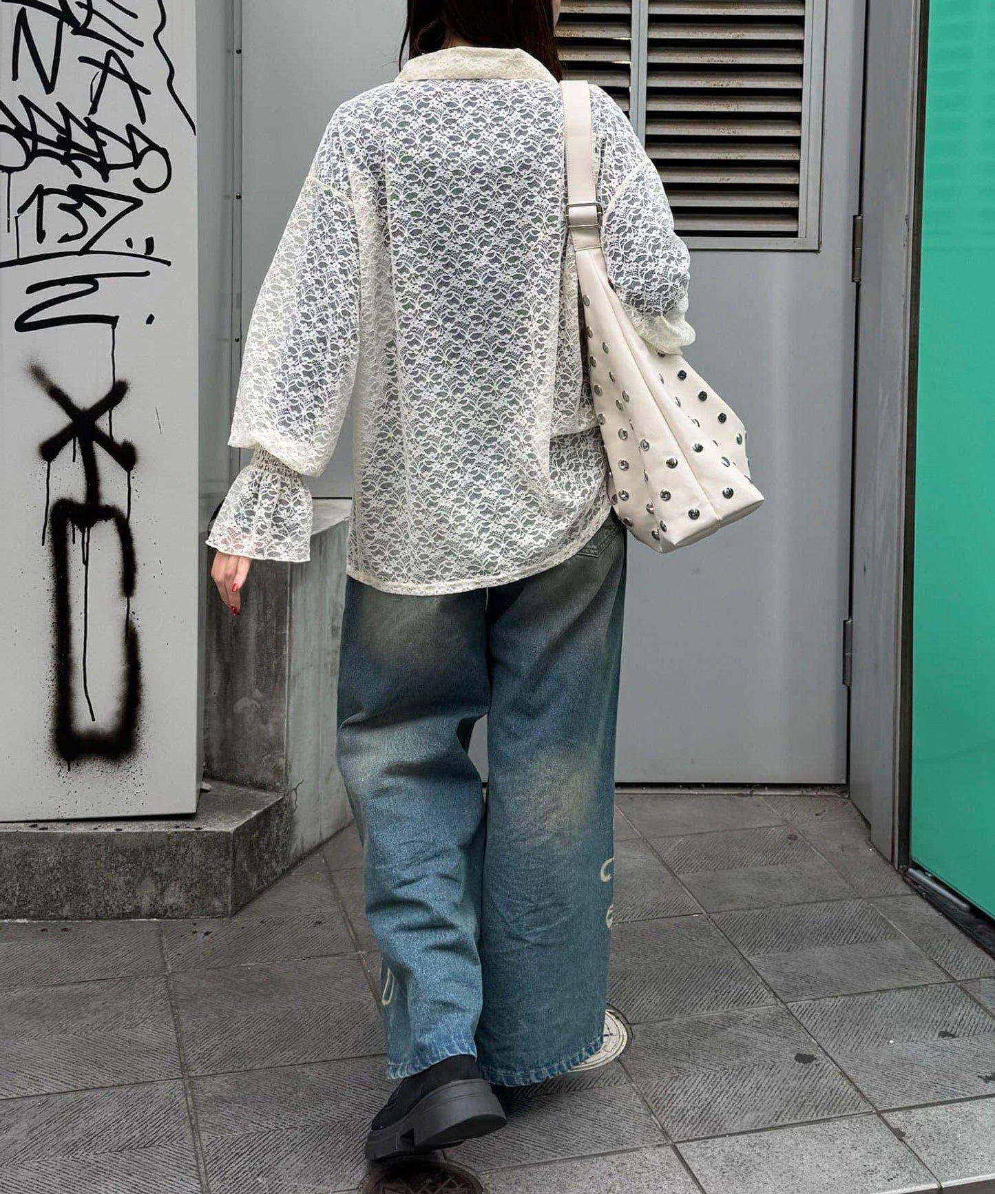 帶領蕾絲蝴蝶結開衫