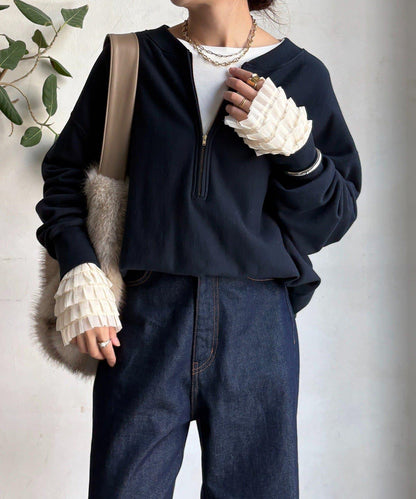 袖部荷葉邊上衣