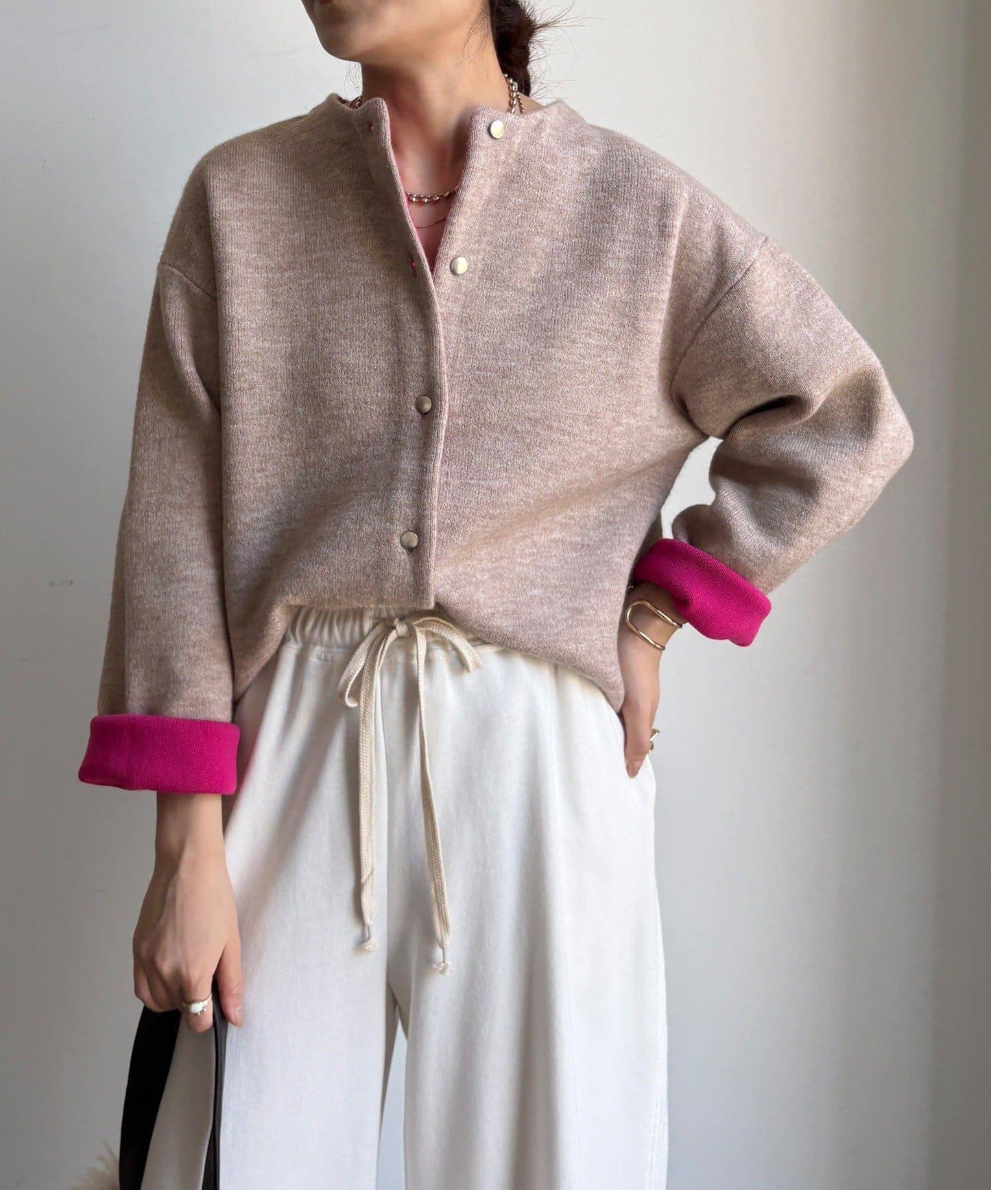 雙面針織短款大衣