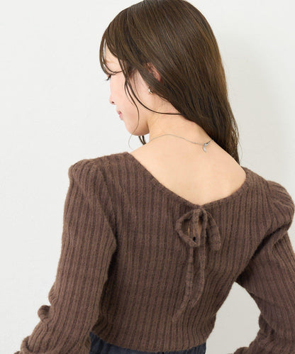 【4色可選/前後兩穿】B 長毛絨褶皺袖上衣