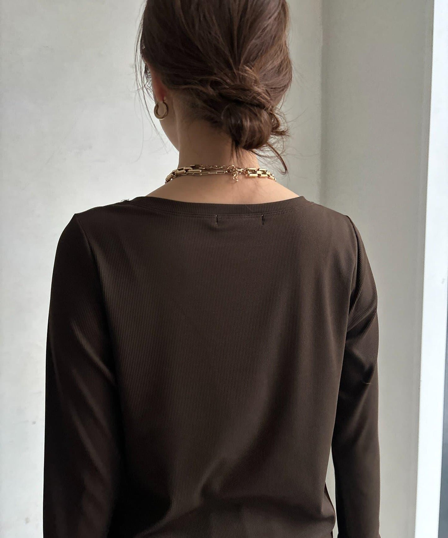 泡泡袖羅紋上衣