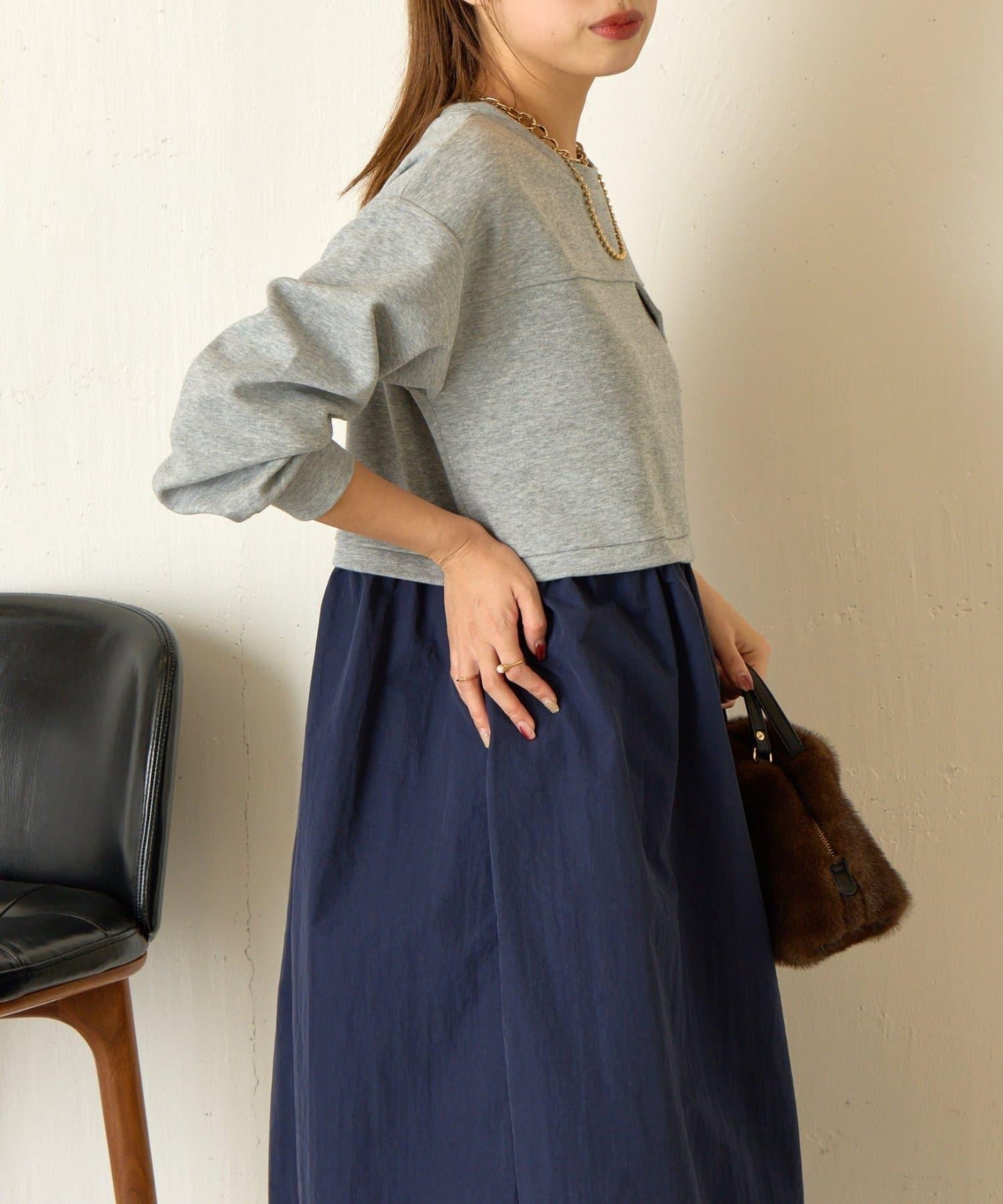 層疊風格尼龍連衣裙