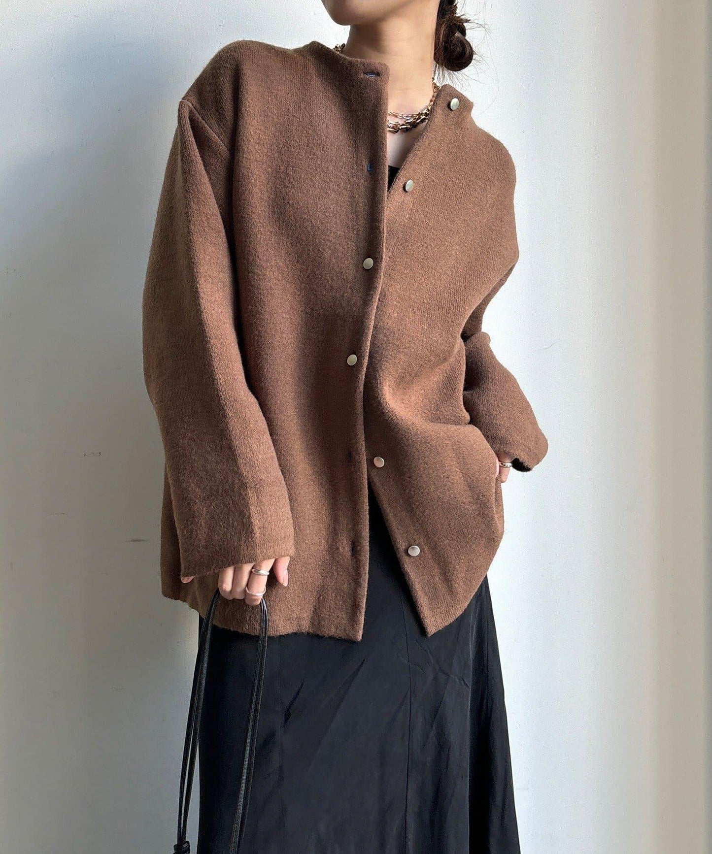 雙面針織短款大衣