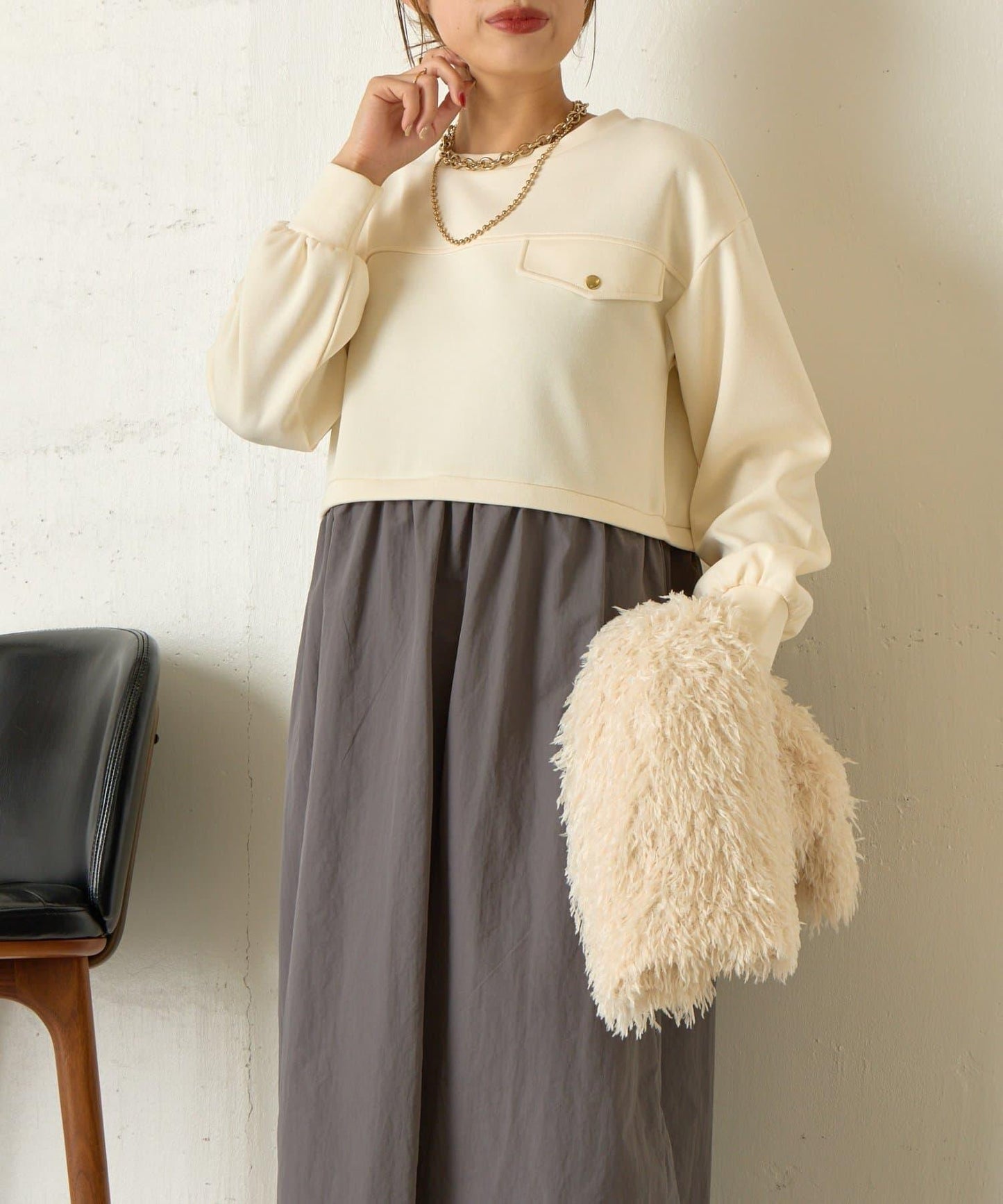 層疊風格尼龍連衣裙