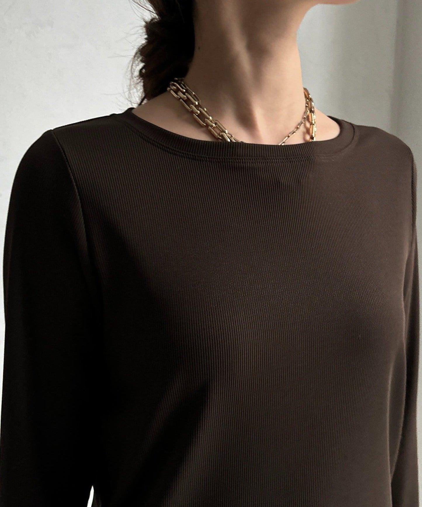 泡泡袖羅紋上衣