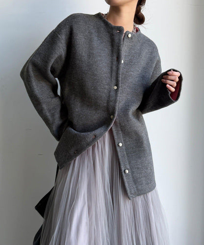 雙面針織短款大衣