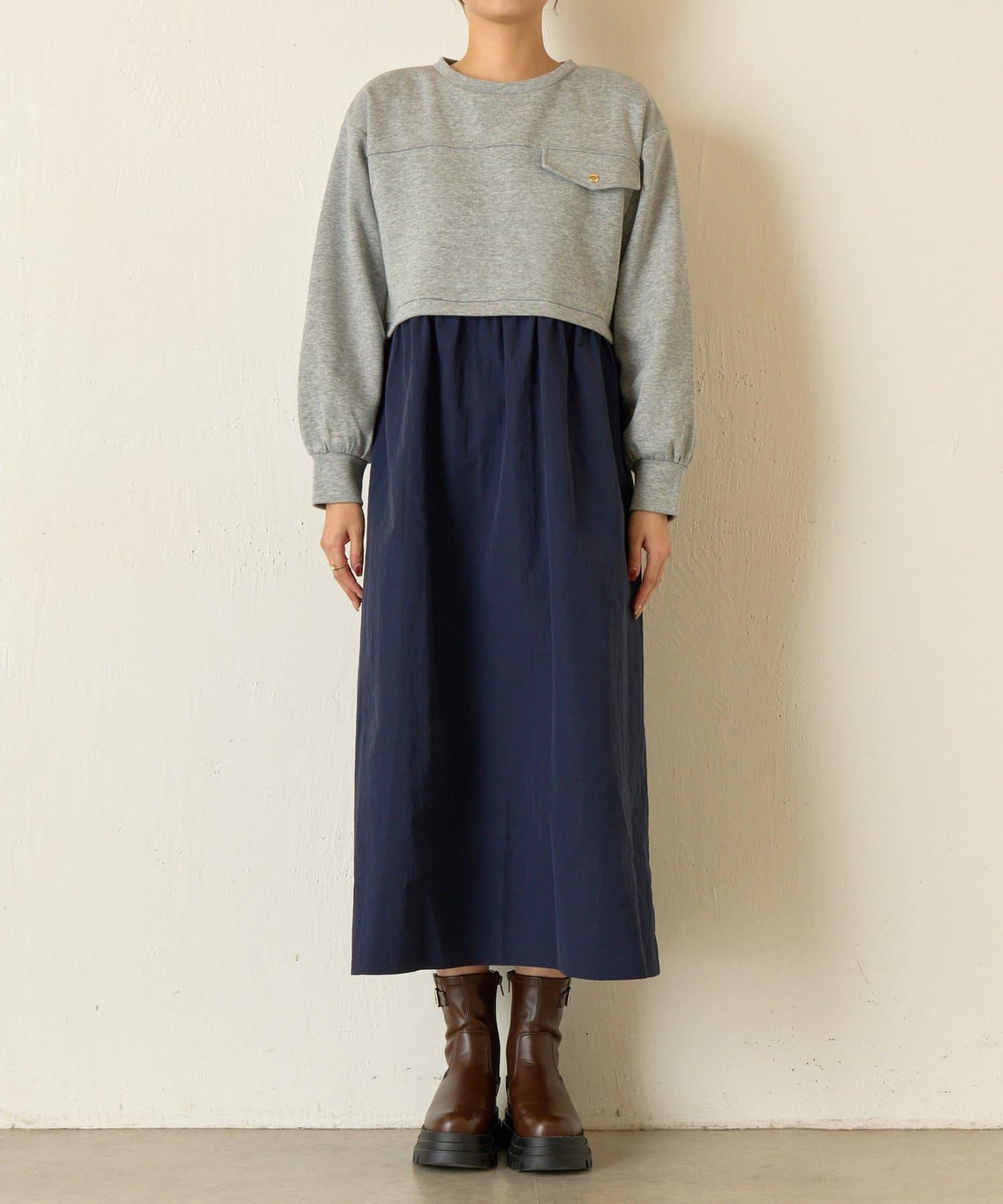 層疊風格尼龍連衣裙