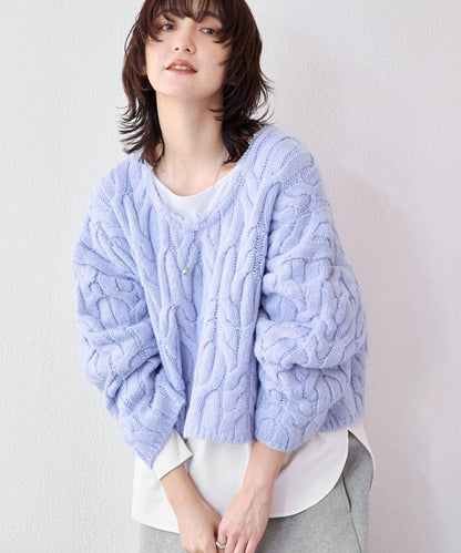 【展現成熟女性魅力】流蘇領麻花針織衫/預計12月上旬發貨