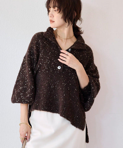 【時尚編織】亮絲結2way高領毛衣/預計1月中旬發貨