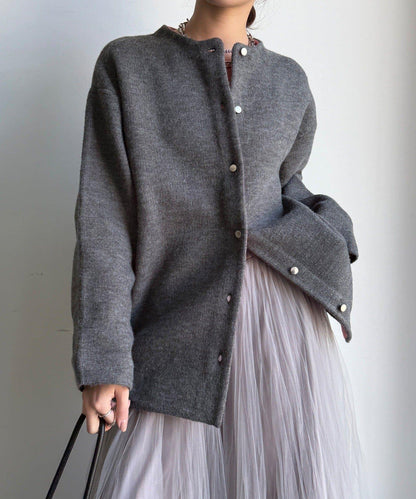 雙面針織短款大衣