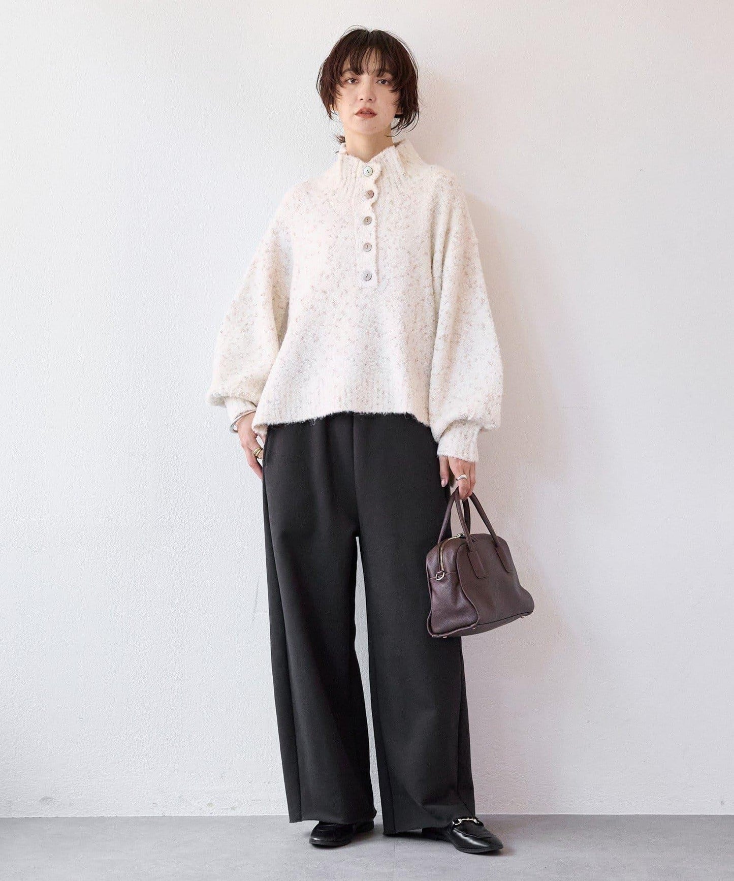 【時尚編織】亮絲結2way高領毛衣/預計1月中旬發貨