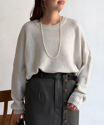 亮片蝙蝠袖針織套頭衫