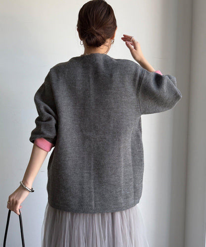 雙面針織短款大衣