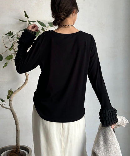 袖部荷葉邊上衣