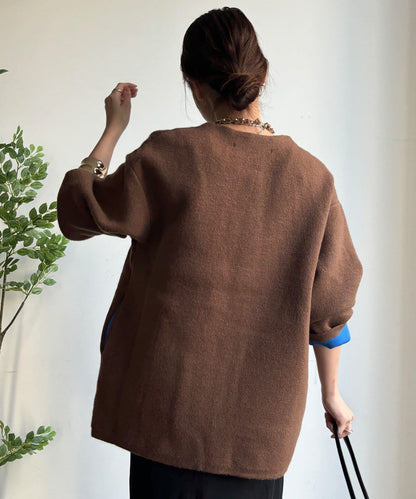 雙面針織短款大衣