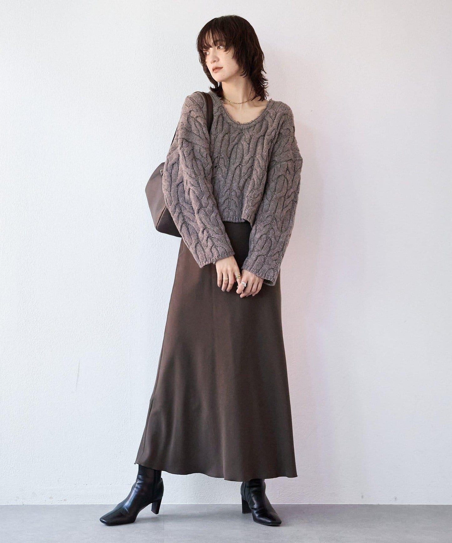 【展現成熟女性魅力】流蘇領麻花針織衫/預計12月上旬發貨