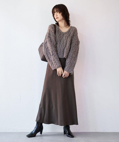 【展現成熟女性魅力】流蘇領麻花針織衫/預計12月上旬發貨