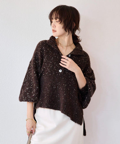 【時尚編織】亮絲結2way高領毛衣/預計1月中旬發貨