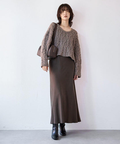 【展現成熟女性魅力】流蘇領麻花針織衫/預計12月上旬發貨