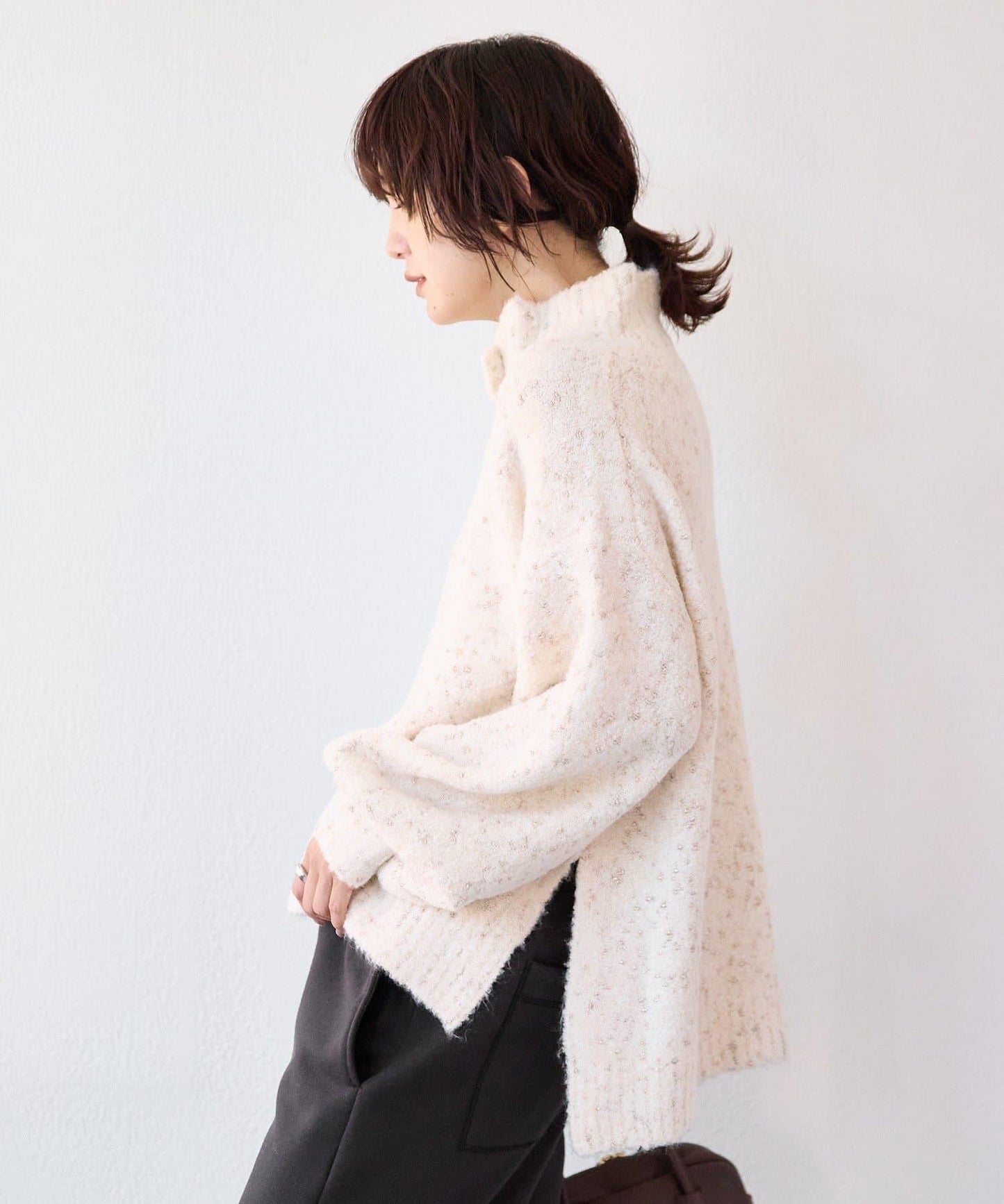 【時尚編織】亮絲結2way高領毛衣/預計1月中旬發貨