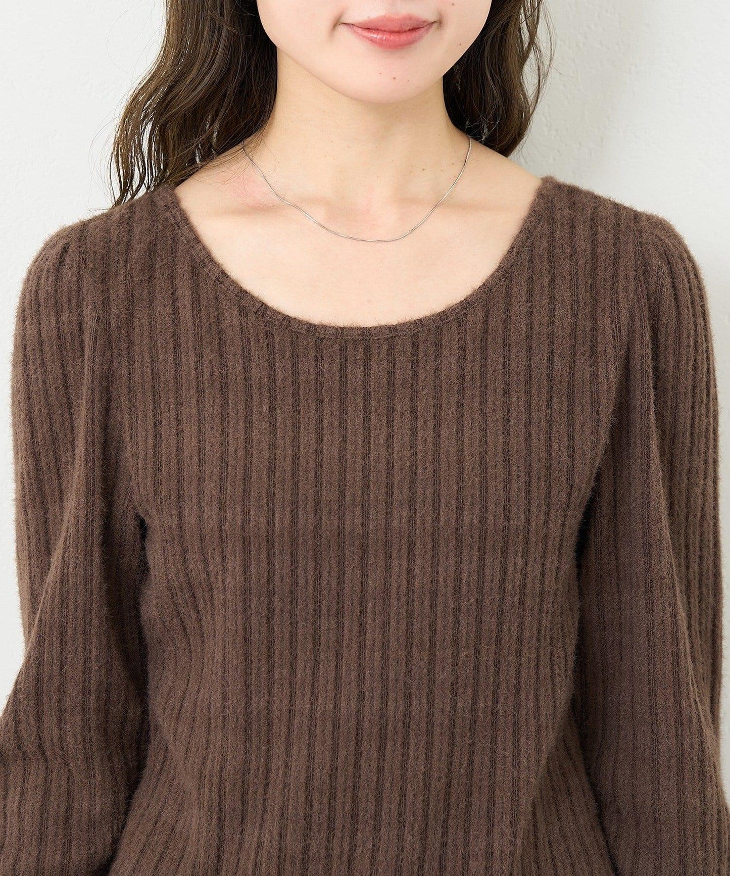 【4色可選/前後兩穿】B 長毛絨褶皺袖上衣