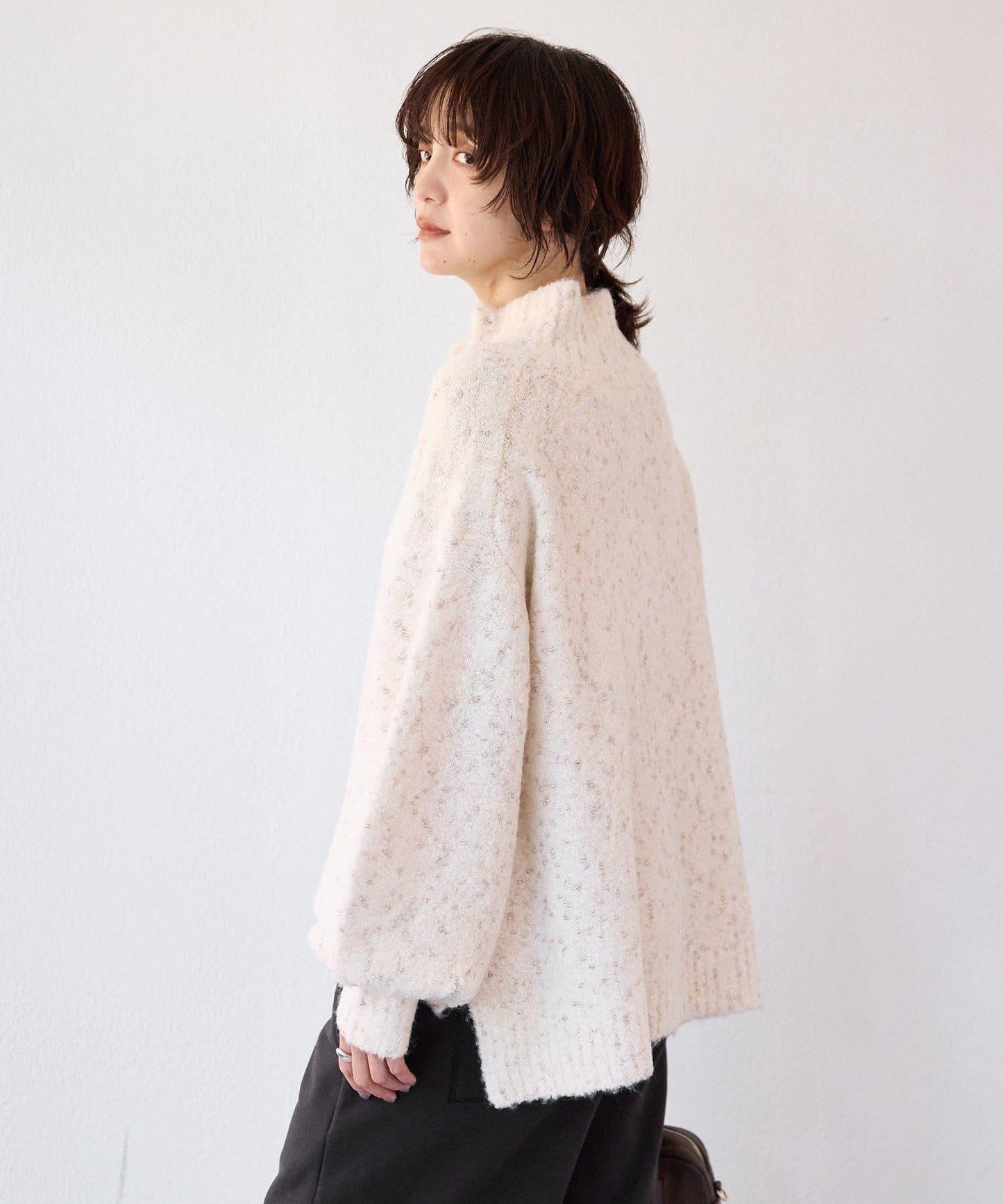 【時尚編織】亮絲結2way高領毛衣/預計1月中旬發貨