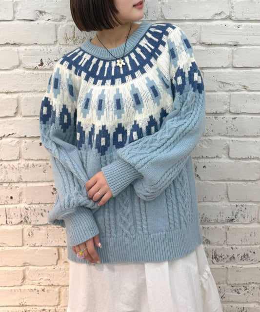北歐阿蘭紋 針織 針織上衣