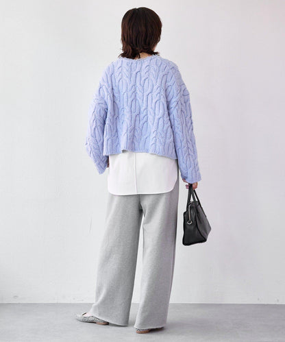 【展現成熟女性魅力】流蘇領麻花針織衫/預計12月上旬發貨