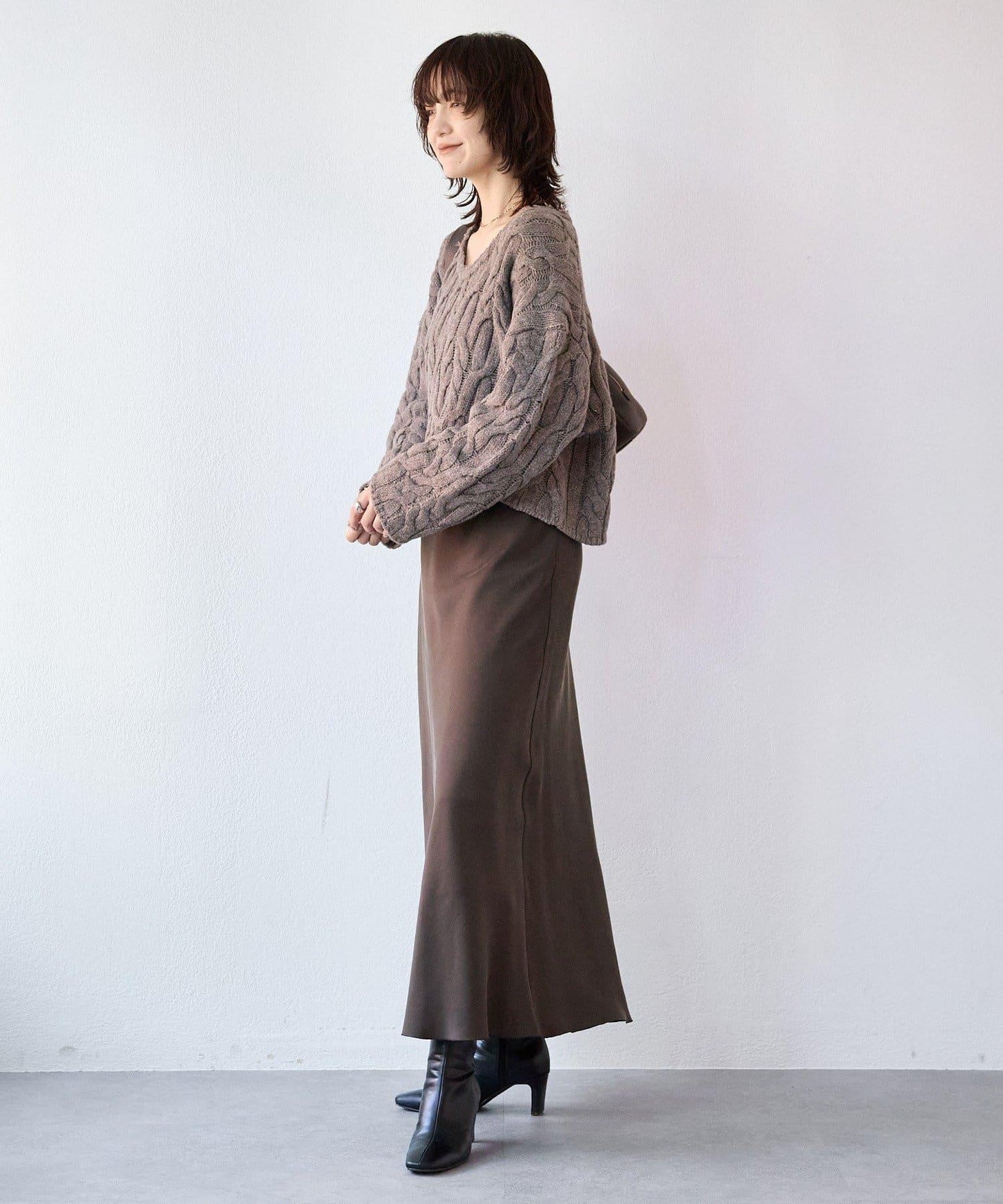 【展現成熟女性魅力】流蘇領麻花針織衫/預計12月上旬發貨