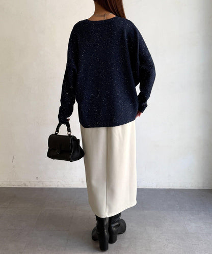 亮片蝙蝠袖針織套頭衫