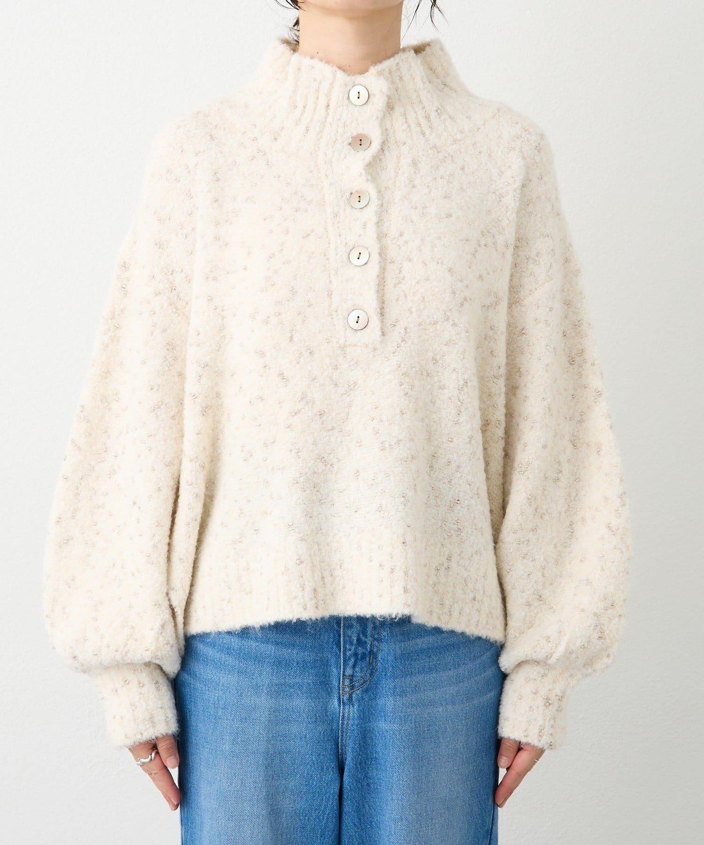 【時尚編織】亮絲結2way高領毛衣/預計1月中旬發貨