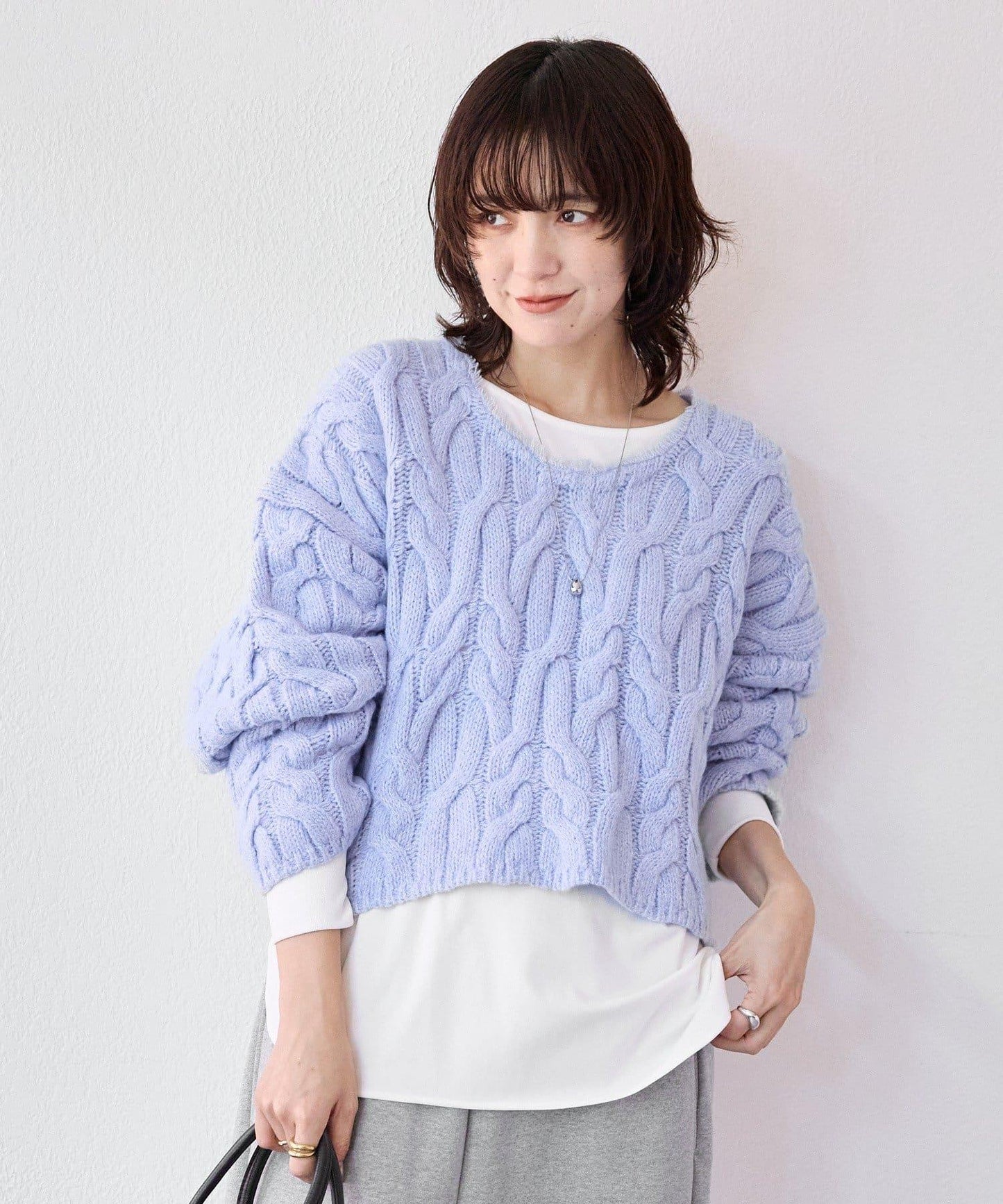 【展現成熟女性魅力】流蘇領麻花針織衫/預計12月上旬發貨