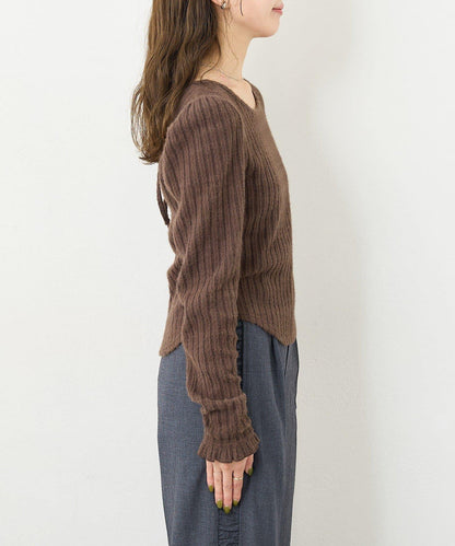 【4色可選/前後兩穿】B 長毛絨褶皺袖上衣