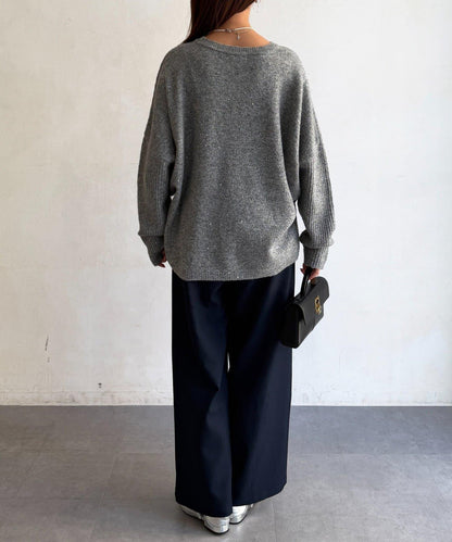 亮片蝙蝠袖針織套頭衫