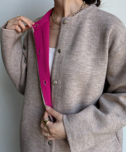 雙面針織短款大衣