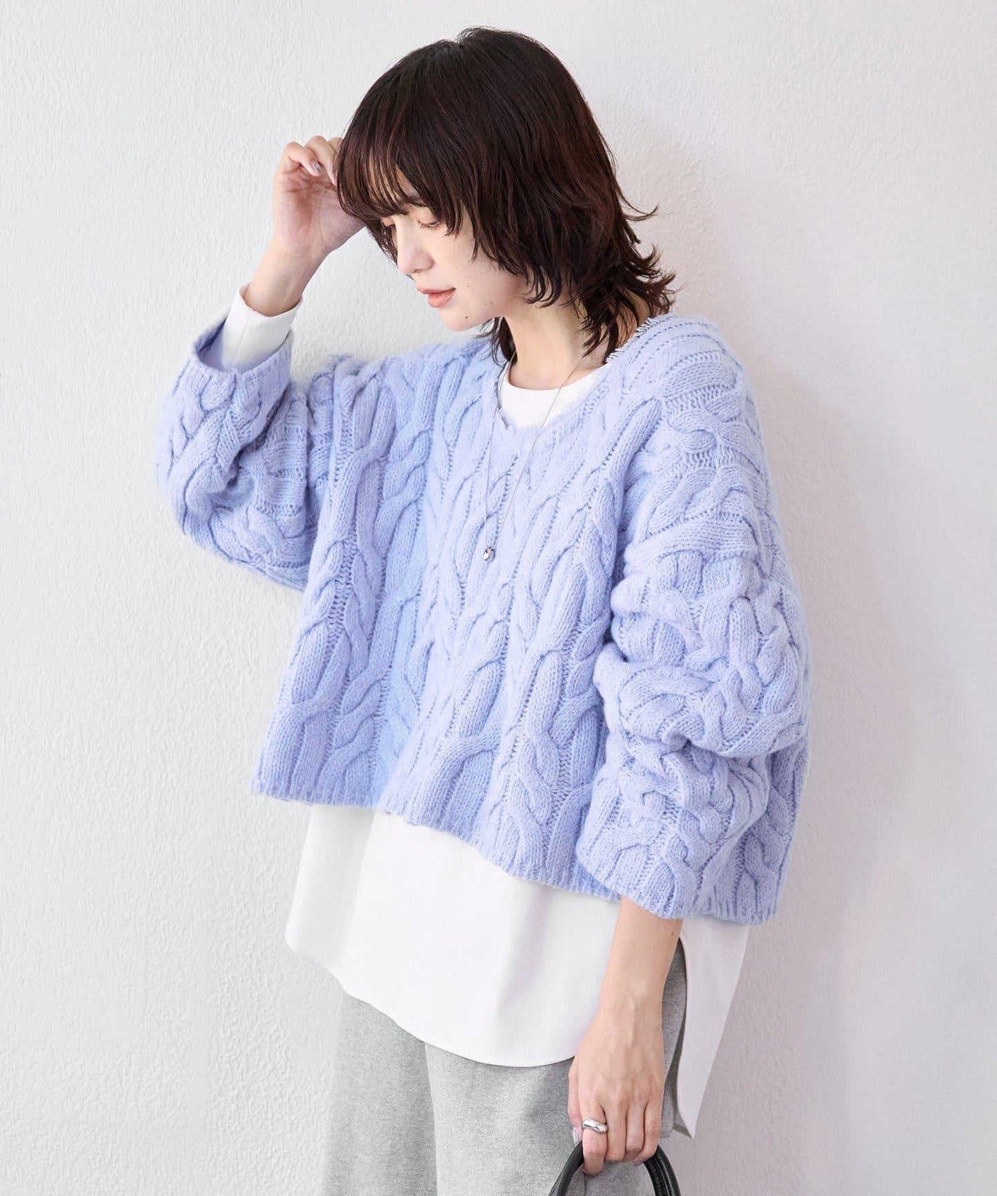 【展現成熟女性魅力】流蘇領麻花針織衫/預計12月上旬發貨