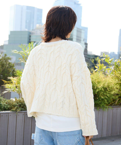 【展現成熟女性魅力】流蘇領麻花針織衫/預計12月上旬發貨