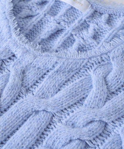 【展現成熟女性魅力】流蘇領麻花針織衫/預計12月上旬發貨