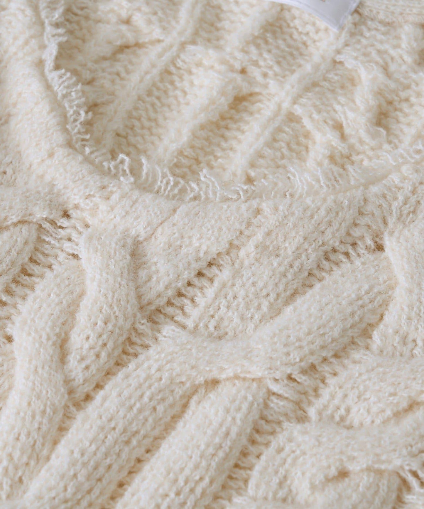 【展現成熟女性魅力】流蘇領麻花針織衫/預計12月上旬發貨