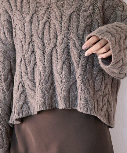 【展現成熟女性魅力】流蘇領麻花針織衫/預計12月上旬發貨