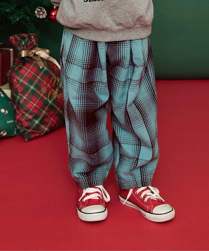 【リンク】格子長褲 10分丈