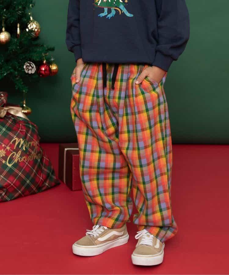 【リンク】格子長褲 10分丈