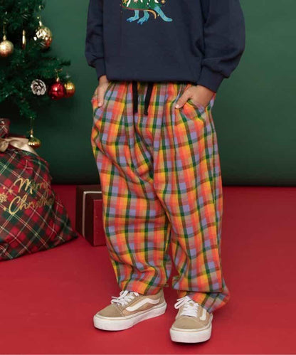 【リンク】格子長褲 10分丈