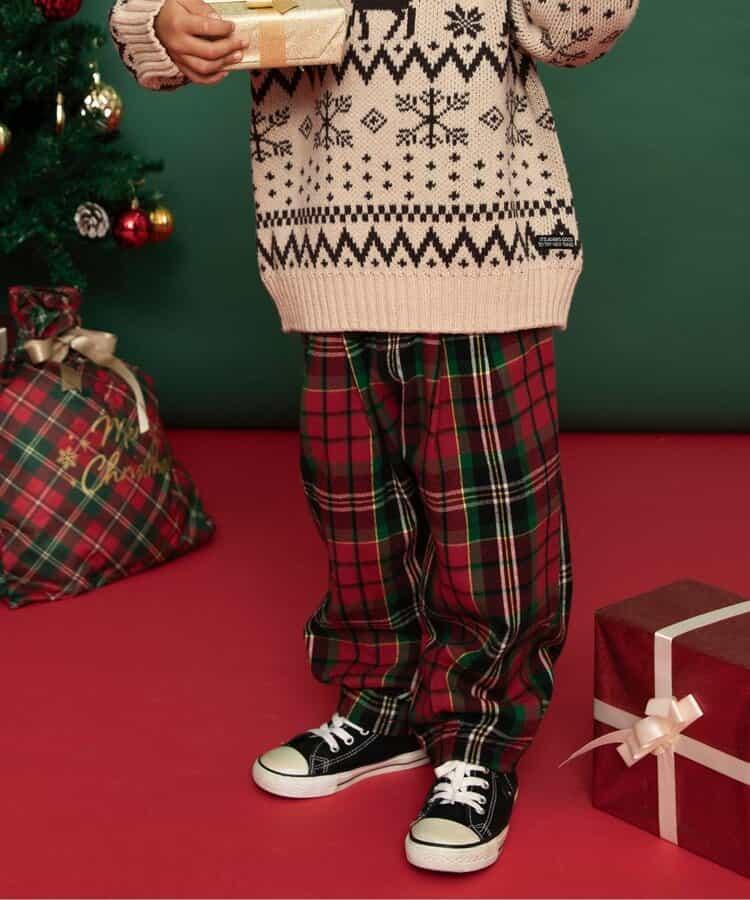 【リンク】格子長褲 10分丈