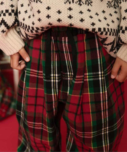 【リンク】格子長褲 10分丈