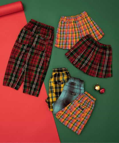 【リンク】格子長褲 10分丈